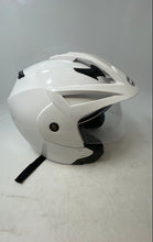 Load image into Gallery viewer, MMG Unisex White Crux Dot Open Face Aerodynamic Motorcycle Helmet Size M 57-58
