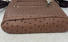 Load image into Gallery viewer, Giani Bernini Womens Peach Brown Animal Print Leather Crossbody Bag
