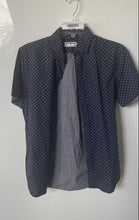 Load image into Gallery viewer, Express Mens Blue Geometric Print Short Sleeve Collared Button-Up Shirt Size S/P
