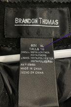 Load image into Gallery viewer, Brandon Thomas Womens Black Leather Notch Lapel Three-Button Blazer Size XL
