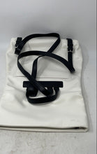 Load image into Gallery viewer, DKNY Womens Tilly White Black Faux Leather Adjustable Straps Foldover Backpack
