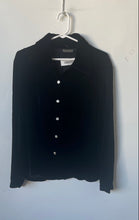 Load image into Gallery viewer, Banana Republic Womens Black Long Sleeve Regular Fit Button-Up Shirt Size L
