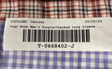 Load image into Gallery viewer, Hugo Boss Mens Purple Checked Long Sleeve Button-Up Shirt Size 2XL
