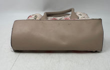 Load image into Gallery viewer, Nine West Womens Aidenne Beige Pink Floral Faux Leather Zip Top Satchel Handbag
