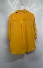 Load image into Gallery viewer, Express Womens Yellow Roll-Tab Sleeves Collared Button-Up Shirt Size Medium
