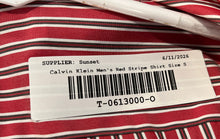 Load image into Gallery viewer, Calvin Klein Mens Red Striped Collared Button-Up Shirt Size Small
