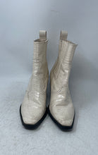 Load image into Gallery viewer, Stradivarius Womens White Croc Embossed Ankle Cowboy Western Boots Size 40
