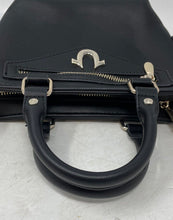 Load image into Gallery viewer, True Religion Womens Black Leather Outer Pockets Double Handles Satchel Bag
