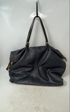 Load image into Gallery viewer, D&amp;D Firenze Womens Dark Blue Leather Double Handle Shoulder Tote Bag
