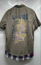 Load image into Gallery viewer, Buffalo By David Bitton Mens Khaki Short Sleeve Utility Button-Up Shirt Size L
