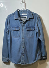 Load image into Gallery viewer, Old Navy Mens Blue Denim Cotton Regular Fit Pockets Collared Button-Up Shirt M
