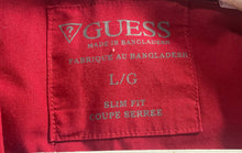 Load image into Gallery viewer, Guess Mens Red Slim Fit Short Sleeve Collared Button-Up Shirt Size Large

