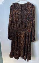 Load image into Gallery viewer, Lauren Ralph Lauren Womens Brown Animal Print Fit &amp; Flare Dress Size 14
