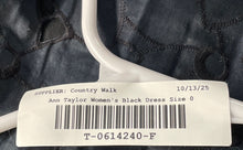 Load image into Gallery viewer, Ann Taylor Womens Black Floral Embroidered Eyelet Fit &amp; Flare Dress Size 0
