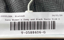 Load image into Gallery viewer, Zara Womens Gray Black Plaid Slash Pockets Straight Leg Dress Pants Size Small
