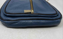 Load image into Gallery viewer, Valentina Womens Blue Leather Pebbled Top Handle Zip Adjustable Strap Backpack
