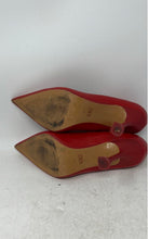 Load image into Gallery viewer, Zara Womens Red Leather Pointed Toe Slip-On High Pump Heels Size EUR 39
