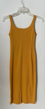 Load image into Gallery viewer, Zara Trafaluc Womens Yellow Sleeveless Scoop Neck Vented Midi Tank Dress Size S
