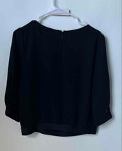 Load image into Gallery viewer, Armani Exchange Womens Black 3/4 Sleeve Collarless Back Zipper Blouse Top Sz S/P
