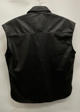 Load image into Gallery viewer, Asos Design Mens Black Sleeveless Button Front Biker Vest Jacket Size Medium
