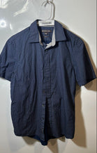 Load image into Gallery viewer, Michael Kors Mens Blue Geometric Print Cotton Classic Fit Button-Up Shirt Size S
