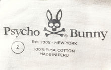 Load image into Gallery viewer, Psycho Bunny Mens White Cotton V-Neck Short Sleeve Pullover T-Shirt Size 2
