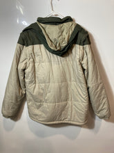 Load image into Gallery viewer, Lacoste Boys Taupe Green Long Sleeve Hooded Down Puffer Jacket Size 16
