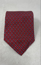 Load image into Gallery viewer, Lauren Ralph Lauren Mens Red Geometric Print Keeper Loop Adjustable Pointed Tie
