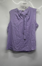 Load image into Gallery viewer, Calvin Klein Womens Purple Sleeveless Tie-Neck Blouse Top No Size
