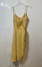 Load image into Gallery viewer, Forever 21 Womens Yellow White Printed Cowl Neck Sleeveless Slip Dress Size S
