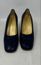 Load image into Gallery viewer, Kurt Geiger Womens Navy Blue Leather Square Toe Slip-On Pump Heels Size EU 37.5

