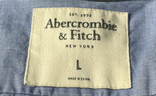 Load image into Gallery viewer, Abercrombie &amp; Fitch Mens Blue Muscle Short Sleeve Button-Up Shirt Size Large
