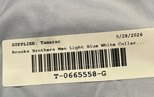 Load image into Gallery viewer, Brooks Brothers Mens Light Blue White Collar Madison Fit Dress Shirt Size 17-34
