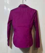 Load image into Gallery viewer, Express Womens Purple Essential Stretch Long Sleeve Button-Up Shirt Size XS
