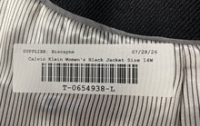 Load image into Gallery viewer, Calvin Klein Womens Black Long Sleeve Shawl Lapel Open Front Blazer Size 14W
