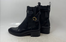 Load image into Gallery viewer, Zara Womens 2153 Black Leather Round Toe Block Ankle Chelsea Boots Size 38
