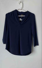 Load image into Gallery viewer, JM Collection Womens Navy Blue 3/4 Sleeve Pullover Blouse Top Size PP With Tag
