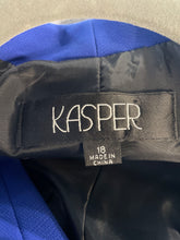 Load image into Gallery viewer, Kasper Womens Blue Long Sleeve Double Breasted Blazer Size 18 With Tag
