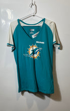 Load image into Gallery viewer, NFL Womens Aqua Team Apparel Miami Dolphins Pullover T-Shirt Size Large
