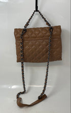 Load image into Gallery viewer, Steve Madden Womens Brown Quilted Flap Top Handle Chain Strap Crossbody Handbag

