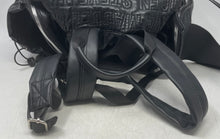 Load image into Gallery viewer, Steve Madden Womens Black Embossed Logo Drawstring Adjustable Strap Backpack
