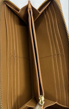 Load image into Gallery viewer, Coach Womens Brown Crossgrain Leather Inner Divider Zip-Around Wallet
