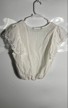 Load image into Gallery viewer, Zara Womens White Short Flutter Sleeve Surplice Neck Cropped Blouse Top Size XS
