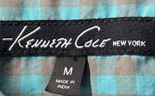 Load image into Gallery viewer, Kenneth Cole New York Mens Multicolor Gingham Long Sleeve Button-Up Shirt Size M
