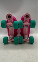 Load image into Gallery viewer, Disney Kids Pink Turquoise Minnie Mouse Four Wheeled Roller Skates Size J10-J13
