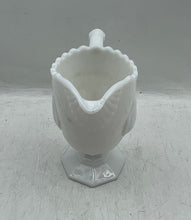 Load image into Gallery viewer, Vintage White Baltimore Pear Engraved Ceramic Tableware Footed Creamer w/ Handle
