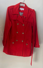 Load image into Gallery viewer, Calvin Klein Womens Red Long Sleeve Double-Breasted Peacoat Size Large
