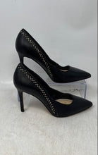 Load image into Gallery viewer, Vince Camuto Womens Black Gold Leather Slip-On Pointed Toe Pump Heels Size 5.5M
