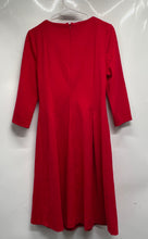 Load image into Gallery viewer, Calvin Klein Womens Red 3/4 Sleeve Round Neck Back-Zip Midi A-Line Dress Size 6
