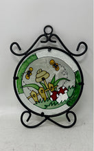 Load image into Gallery viewer, Mid-Century Multicolor Painted Glass Art Wall Hanging Decorative Plate
